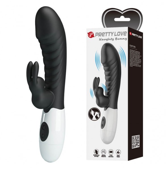 Pretty Love - Naughty Bunny Powerful Vibrating Massager Wand (Battery - Black) Pretty Love - Naughty Bunny Powerful Vibrating Massager Wand (Battery - Black)